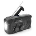 Miniatyrbild 1 av 5: Svart vevradio med solceller, ficklampa och 2000mAh powerbank Nödradio, överlevnad svart