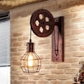 Miniatyrbillede 1 af 3: Retro væglampe Industriel væglampe Skærm Smijern Justerbar væglampe LED rød guld