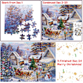 Miniatyrbillede 4 af 5: Adventskalender 2024 Puslespil - Rense, 1008-delt puslespil til familien, 24-boks puslespil til juleoptælling og hjemindretning