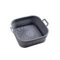 Miniatyrbild 1 av 5: Hopfällbar fyrkantig Air Fryer silikonform 17,5 cm Grå