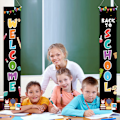 Miniatyrbild 3 av 5: REMAKE \"Välkommen Tillbaka Banner - Hemfest Banner - Välkommen Fest Skylt, Klassrum Skola Foto Bakgrund Dekoration