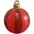 Miniatyrbilde 2 av 5: Stor julekule i PVC, oppblåsbar dekorasjon, utendørs leketøyskule uten lys [HK] Rød stripe