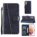 Miniatyrbillede 1 af 5: Kompatibelt Samsung Galaxy S21 5g Etui Læder Folio Cover Magnetisk Premium Etui Coque - Blå