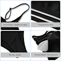 Miniatyrbilde 4 av 5: Push-up bikini med mesh-innsats & høy midje Svart M
