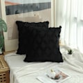 Miniatyrbild 2 av 5: Mjuka Dekorativa Örngott för Vardagsrum, Soffa 2-Pack Svart