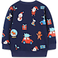 Miniatyrbild 4 av 5: Pojkar Dinosaurie Tryckt Långärmad Casual Sweatshirt Glow in the Night Tröja Jul 7 år