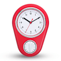 Miniatyrbild 1 av 4: Väggklocka & Timer - Klocka med Timerfunktion Röd