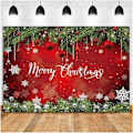 Miniatyrbilde 4 av 5: God Jul Fotobakgrunn Rød Jul Snøflak Bakgrunn For Vinter Nyttårsaften Hjem Jul Fest Dekorasjon Banner 7x5 Ft.