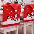 Miniatyrbild 5 av 5: Julstolsöverdrag, 4 stycken Julstolsöverdrag Santa Röd Hatt Stolsryggöverdrag för Julhelgen Santa Hatt Festlig Dekoration