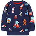 Miniatyrbild 2 av 5: Pojkar Dinosaurie Tryckt Långärmad Casual Sweatshirt Glow in the Night Tröja Jul 7 år