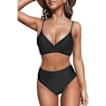 Pikkukuva 3 / 5: Elegantti ristikkäinen bustier-bikinin setti naisille Musta XL