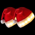 Miniatyrbilde 1 av 5: 2 stk LED-lys Julemann-hansker Lys opp Julehatt Voksenfesthatt Klassisk Julehatt Nyttårsfestdekorasjon