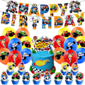 Miniatyrbild 1 av 5: REMAKE Blaze and the Monster Machines Temafest Dekorationer Ballonger Tårta Topper Banderoller Set