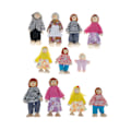 Miniatyrbillede 3 af 4: REMAKE Dukkehuss Familie Dukker Lille Trælegetøjs Sæt Figurer Klædt CC