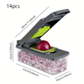 Miniatyrbild 3 av 5: 16-delad Slicer Köksmultifunktionell Grönsakskutter Tärningshackare, Olika Blad Kan Bytas Ut