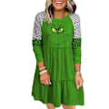 Pikkukuva 1 / 3: Naisten Grinch Joulukuvioinen Pitkähihainen Vintage Casual Mekko S