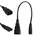 Miniatyrbild 2 av 4: IEC 3-stifts vattenkokare C14 hane till C7 hona omvandlare adapterkabel F