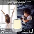 Miniatyrbild 2 av 5: Touch Wake Up Nattlampa med Soluppgångssimulering Väckarklocka, 3 Sätt Dimbar Varmvit Sänglampa RGB Atmosfärisk Bordssänglampa, Timerläge