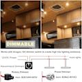 Miniatyrbillede 2 af 5: REMAKE Indbygget Spotlight DC 12V LED Ekstra Flad Sort Dæmpbar Hul 57-65mm 2.5W 3000K 215LM Vandtæt IP64 Indbygget Loftbelysning til Campingvogn Båd