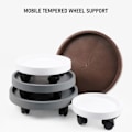 Miniatyrbillede 4 af 5: Tyk rund plantebakke med hjul Holdbar mobil blomsterpottebase til store potteplanter [L] 1 Kaffe 330