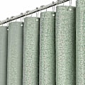 Miniatyrbillede 1 af 5: Bruseforhæng 180x210cm, ekstra lang salviegrøn - Bruseforhæng i linne-tekstureret tungt stof med 12 plastikkroge, stort hotel luksus simpelt