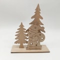 Miniatyrbillede 1 af 3: Julepynt Træplader med Stativ Juletræ/Rensdyr Håndværk til DIY Julepynt Børnegaver DYBBLÅ