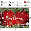 Miniatyrbillede 5 af 5: Glædelig Jul Fotobaggrund Rød Jul Snefnug Baggrund Til Vinter Nytårsaften Hjem Jul Party Dekoration Banner 7x5 Ft.