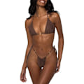 Miniatyrbild 1 av 4: Sexig halter-bikiniset med string i en färg Brun M