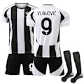Miniatyrbillede 1 af 3: REMAKE Juventus FC Børne Hjemmefodboldtrøje 2024-2025 Nr. 9 Vlahović 22