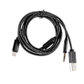Pikkukuva 1 / 5: Salamanteriliitäntä 3.5 mm:n + USB-latausäänen liitäntäkaapeli iPhonelle ja iPadille