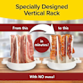 Miniatyrbillede 4 af 5: Mikrobølgeovn bacon-koger med sprøjt- og rodefri design