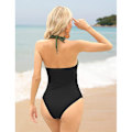 Miniatyrbillede 4 af 5: Dametummy Control Monokini Badetøj Grøn+sort M