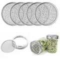 Miniatyrbilde 2 av 5: Pakke med rustfrie stål spirerlokk, 86 mm spirerglasslokk, for vidmunnede syltetøyglass, sylting (FMY)