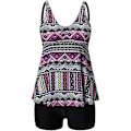 Pikkukuva 1 / 5: Tankini-setti naisille, mukana hotpantsit, Punainen, Koko M