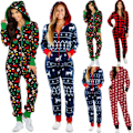 Miniatyrbillede 4 af 5: Dames Julepyjamas med Langærmet Hættetrøje - Grøn M