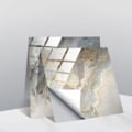 Miniatyrbilde 1 av 5: 10 stk moderne skinnende fliser veggdekor kunstdekor krystallfilm 5# beige 15x15cm