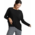 Miniatyrbillede 2 af 5: Træningstop med lange ærmer til kvinder - Løstsiddende - Pima bomuld Yoga Top Casual Efterårstoppe (M)