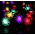 Miniatyrbilde 4 av 5: LED-lys med hårete kuler, hagedekorasjon, julepynt, utendørs, vanntett, snøklodelys (3M20LED farge USB)
