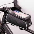 Miniatyrbillede 3 af 5: Vandafvisende cykelrammepose & telefonholder med skærm, Sort/Hvid