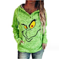 Miniatyrbillede 2 af 3: Grinch Juletrøje til Kvinder - Afslappet Langærmet Hoodie S