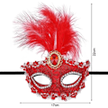 Miniatyrbilde 4 av 5: 4 stk. Kvinners Maskerademasker, Mardi Gras Halvmaske, Fjær Maskerademaske for Nyttår