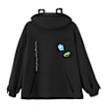 Miniatyrbillede 1 af 5: Fleece Hoodies Frø Hoodie Vintervarm Tyk Løstsiddende Oversized Sweatshirt Yderbeklædning Sort L