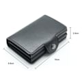 Miniatyrbillede 2 af 5: REMAKE Dobbelt Tyverisikret Tegnebog RFID-NFC Sikker POP UP Kort Holder Sort Sort - 12 Kort