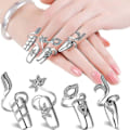 Miniatyrbild 2 av 5: Personlighet Mode Kreativ Öppen Ring Nagelring Kvinna Diamant Nagelset Dekoration