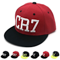 Miniatyrbild 3 av 5: REMAKE Ronaldo CR7 Keps Barn Pojkar Flickor Messi Neymar Bboy Hip-Hop Snapback Hatt Röd-A Röd-A