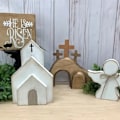 Miniatyrbillede 3 af 5: 4 stk Træ Jesus Dekorationer til Påske, Påske Dekorationer, Ferieforsyninger, Fødselsdagsfestforsyninger