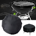 Pikkukuva 2 / 3: 112 cm pyöreä vedenpitävä BBQ-grillin suojus pölysuoja terassin tulisijan suojus musta