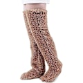 Pikkukuva 1 / 5: REMAKE Teddy Legs Strumpor, Mukavat Strumpor, Polvien Yläpuolella Fuzzy Plyyshi Tossut Strumput, Lämpimät Polvien Yläpuolella Kengät, Fuzzy Jalat, Pitkät Fuzzy Strumput brown