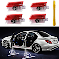 Pikkukuva 1 / 5: 4kpl LED-auton logo 3D-haamuvarjovalo Paranneltu tervetuloa kohteliaisuusprojektori ABCEMG AMG GL GLA GLC GLE GLS -luokille W166 W176 W205 W212