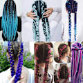 Miniatyrbilde 4 av 5: Jumbo fletter, Ombre fletter, Rasta fletter - 24 farger